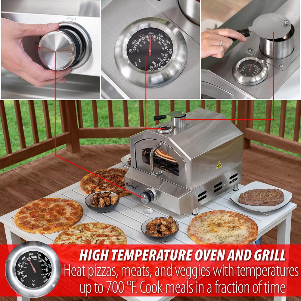 Deco Chef 2-in-1 Propane Gas Pizza Oven & Grill Portable Peel+Extended Warranty - Image 6