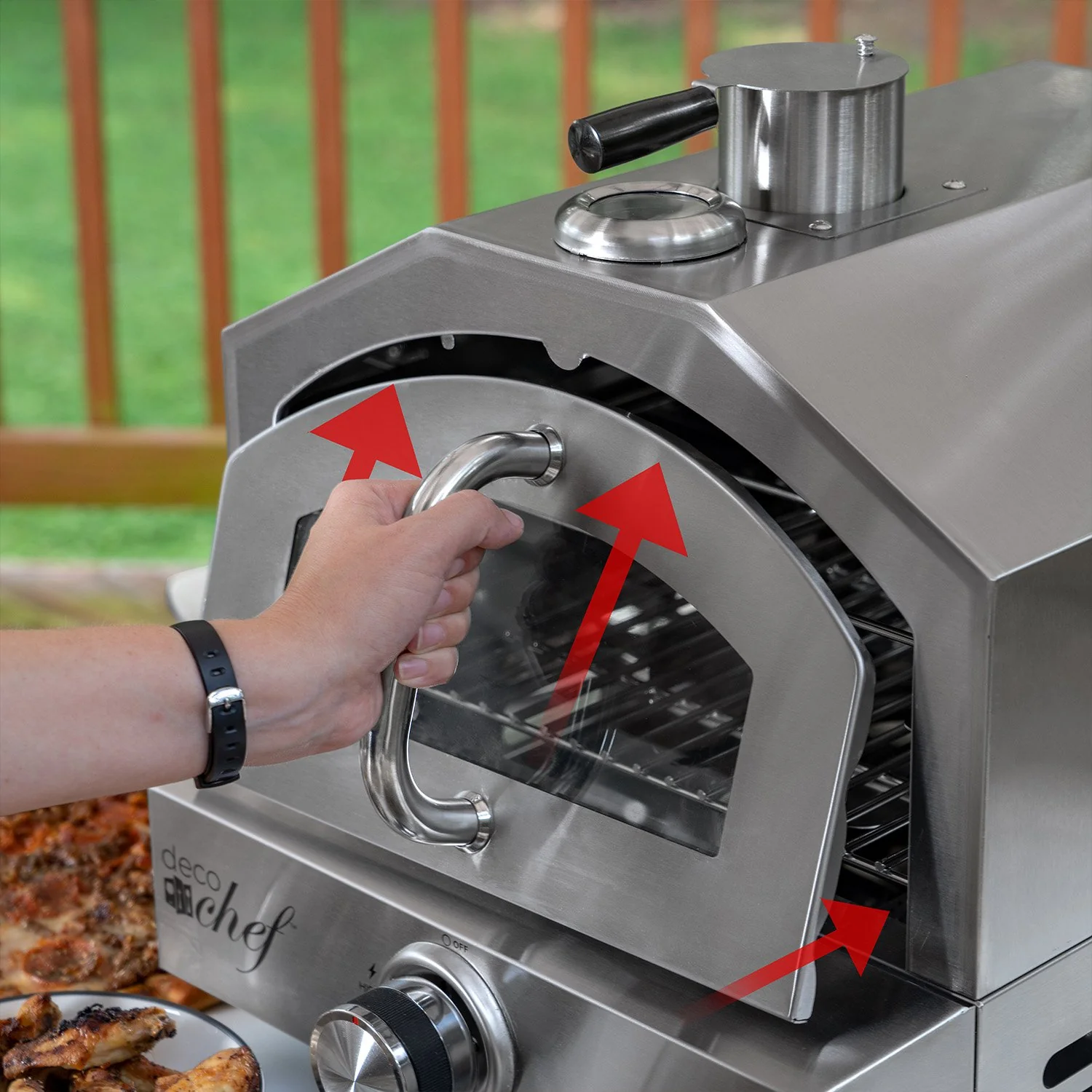Deco Chef 2-in-1 Propane Gas Pizza Oven & Grill, Portable, with Pizza Stone, Peel, Rack - Image 4