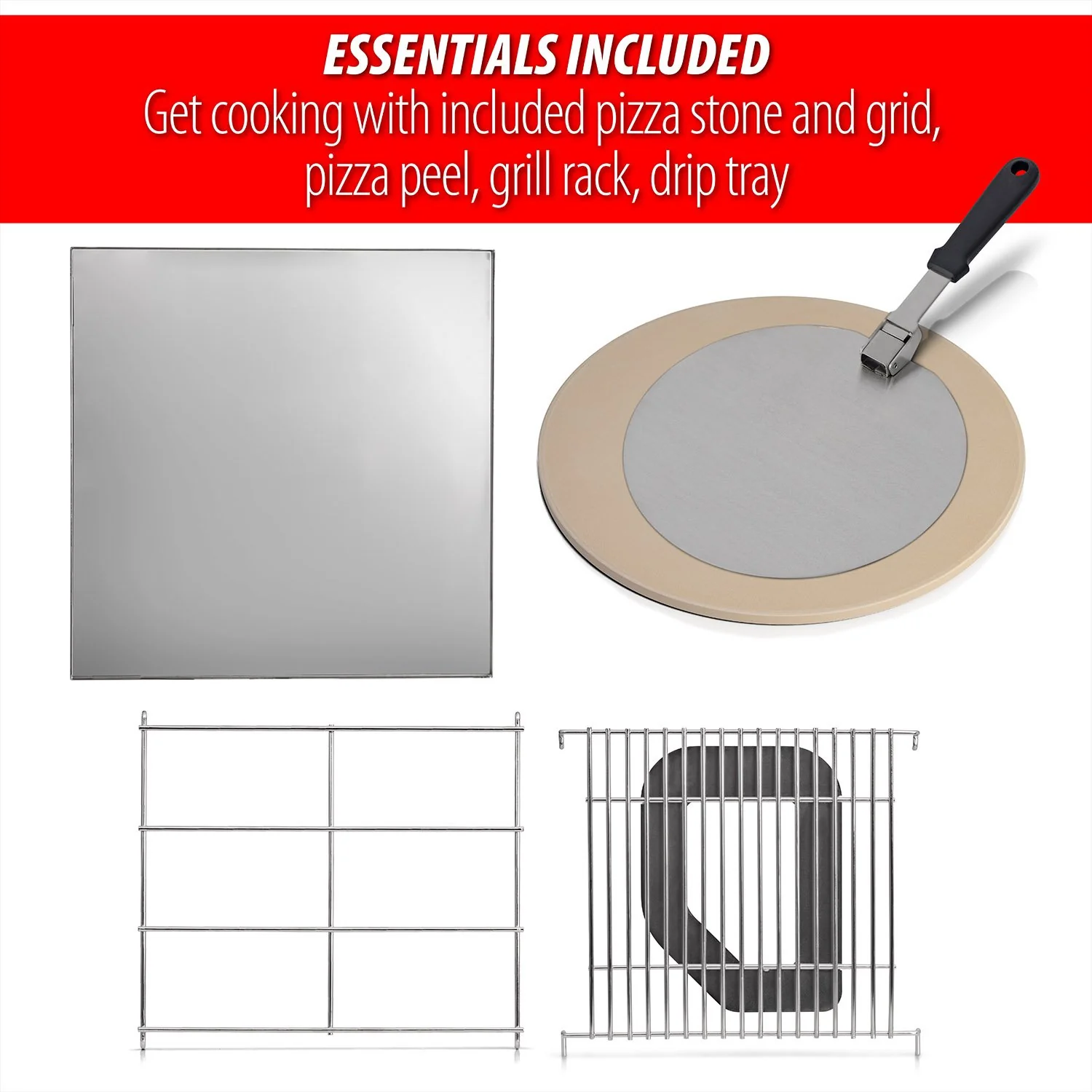 Deco Chef 2-in-1 Propane Gas Pizza Oven & Grill, Portable, with Pizza Stone, Peel, Rack - Image 9