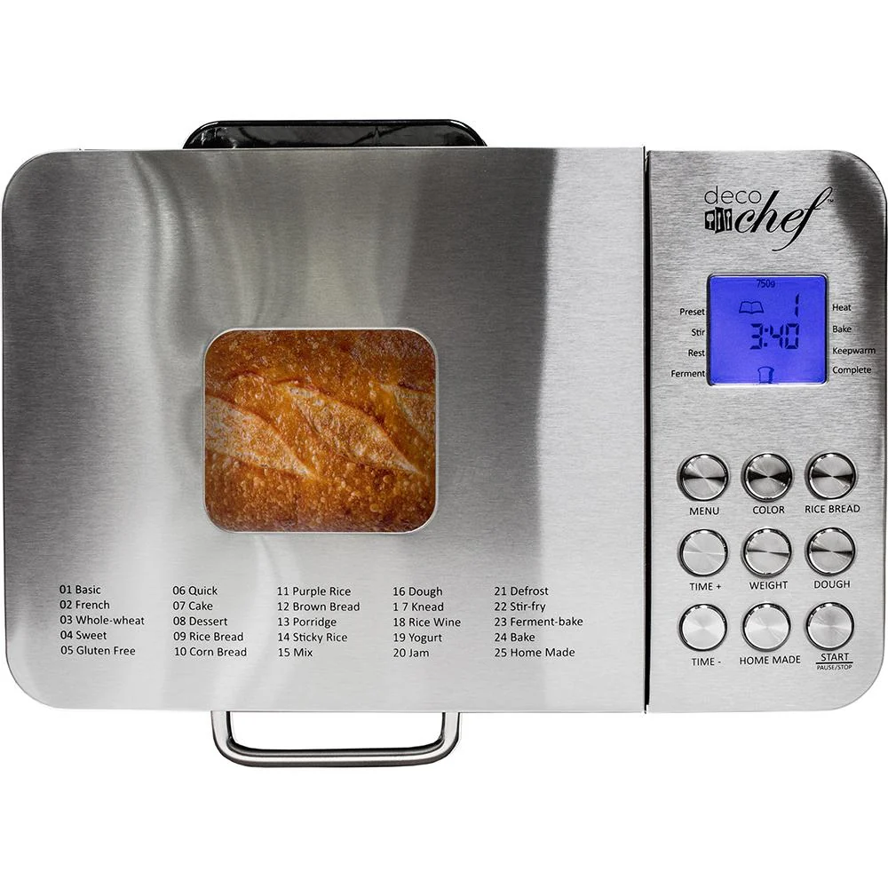 Deco Chef 2 LB Stainless Steel Bread Maker w/ 25 Smart Cooking Programs Open Box - Image 10