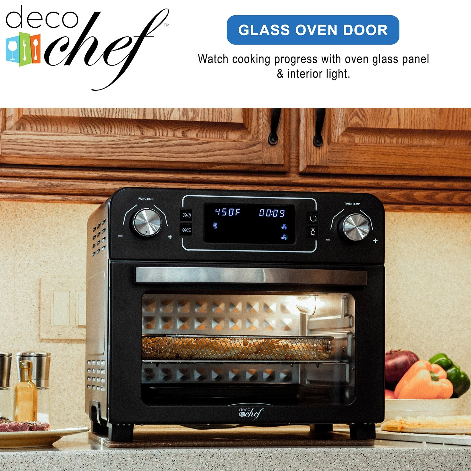 Deco Chef 24QT Countertop Toaster Air Fryer Oven + Bonus Deco Chef 12 Piece Knife Set - Image 7