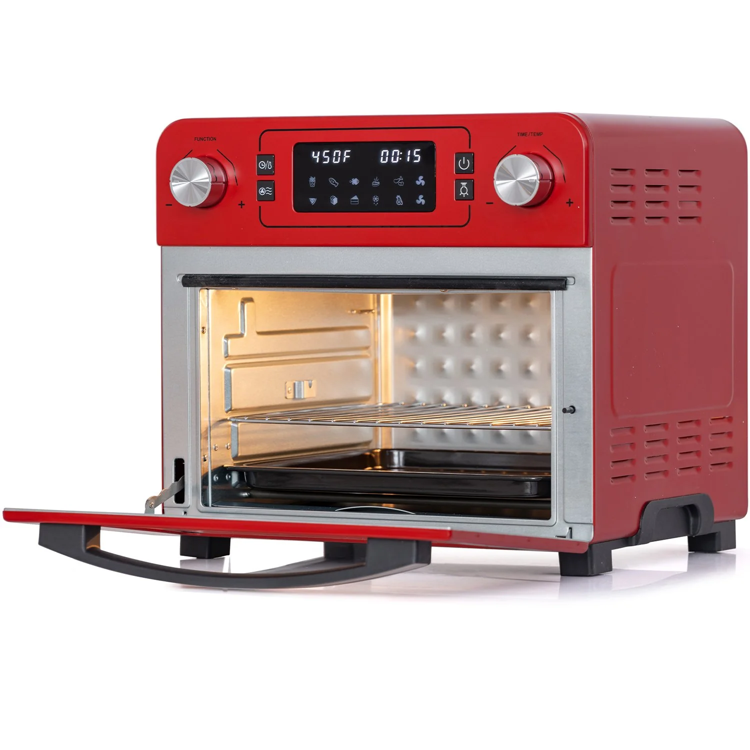 Deco Chef 24QT Countertop Toaster Air Fryer Oven, Red + Bonus Deco Chef 16 Piece Knife Set - Image 3