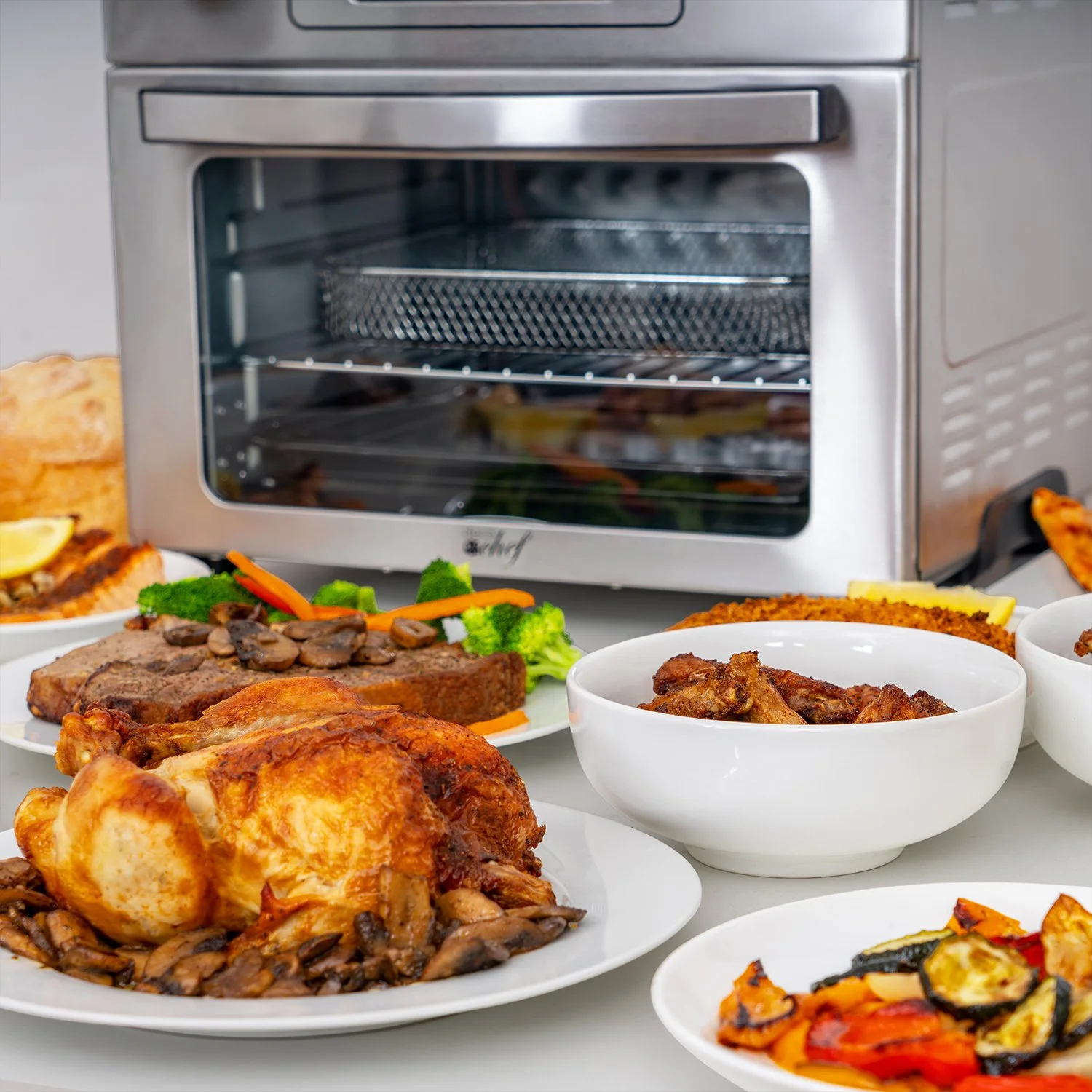 Deco Chef 24QT Stainless Steel Countertop Toaster Air Fryer Oven + 6-Pcs Knife Set Black - Image 15