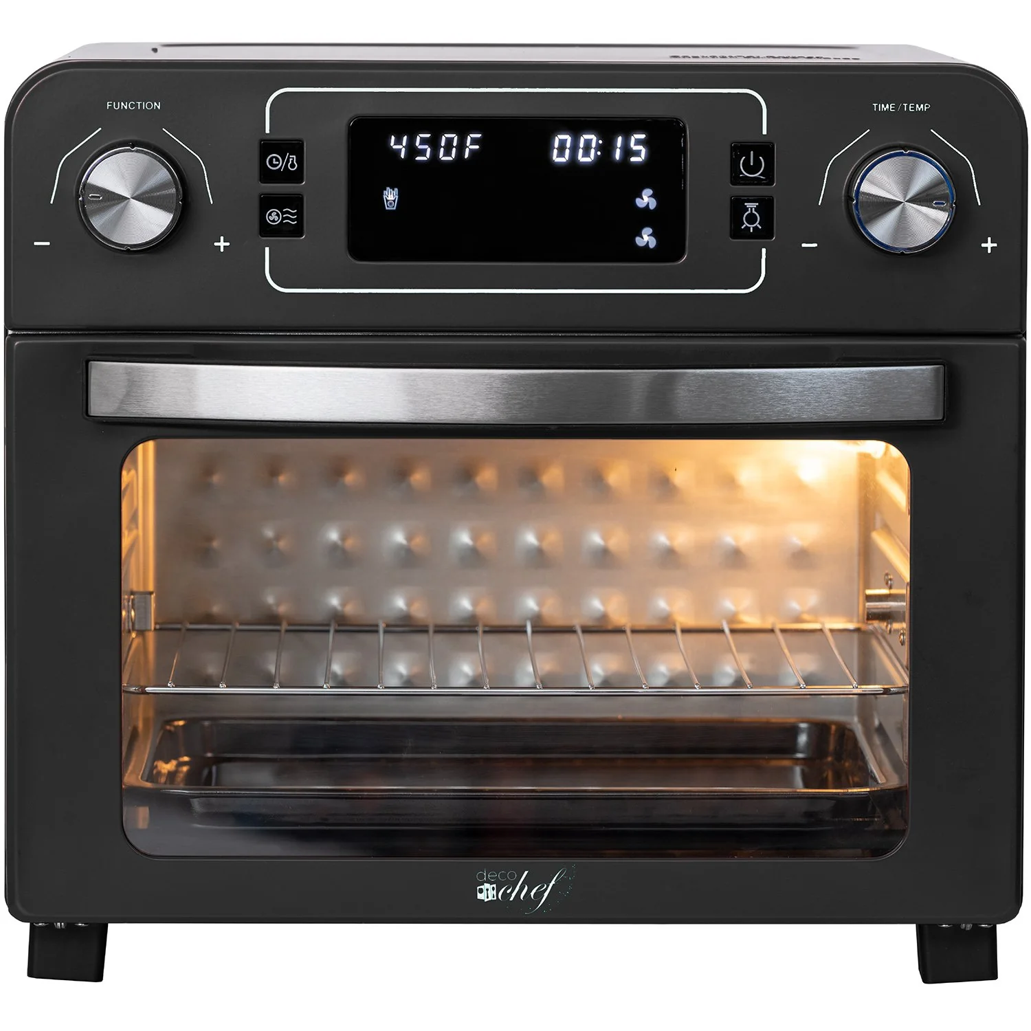 Deco Chef 24QT Stainless Steel Countertop Toaster Air Fryer Oven + 6-Pcs Knife Set White - Image 4