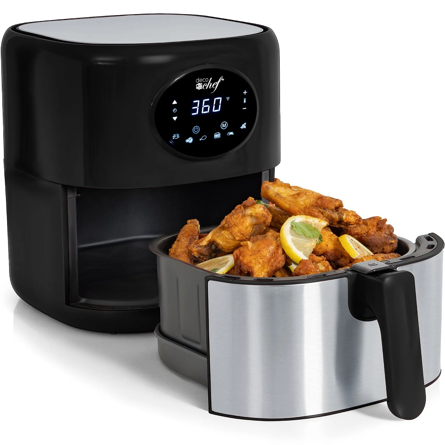Deco Chef 3.7QT Digital Air Fryer, 6 Cooking Presets, Black + Deco Chef 16-Piece Knife Set - Image 3