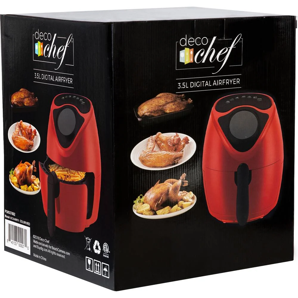 Deco Chef 3.7QT Electric Oil-Free Digital Air Fryer for Healthy Frying, Red - Open Box - Image 10