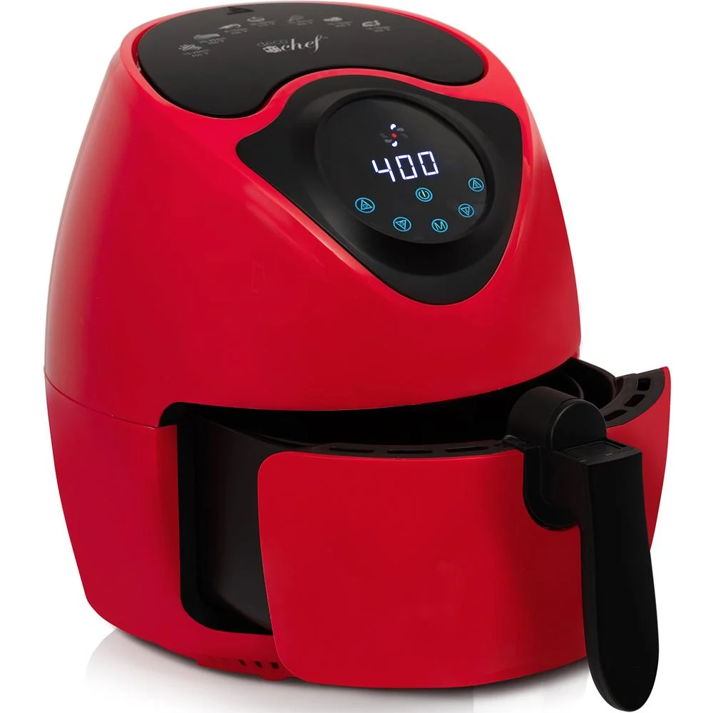Deco Chef 3.7QT Electric Oil-Free Digital Air Fryer Red with Extended Warranty - Image 3
