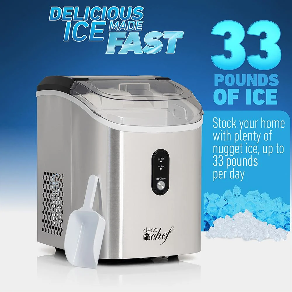 Deco Chef 33 LB Nugget Ice Maker with 1-Press Auto Operation - 26NIMSTS - Open Box - Image 2