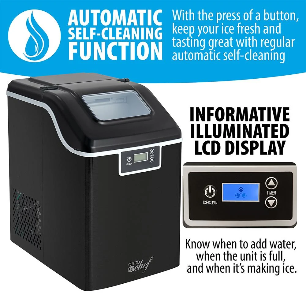 Deco Chef 44LB Countertop Nugget Ice Maker Black Open Box with 1 Year Warranty - Image 11