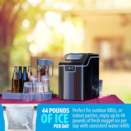 Deco Chef 44LB Countertop Nugget Ice Maker with 2.6LB Auto-Renew Basket 1.8LB/Hour, Black - Image 5