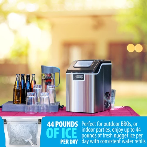 Deco Chef 44LB Countertop Nugget Ice Maker, 2.6LB Auto-Renew Basket 1.8LB/Hour, Stainless - Image 3