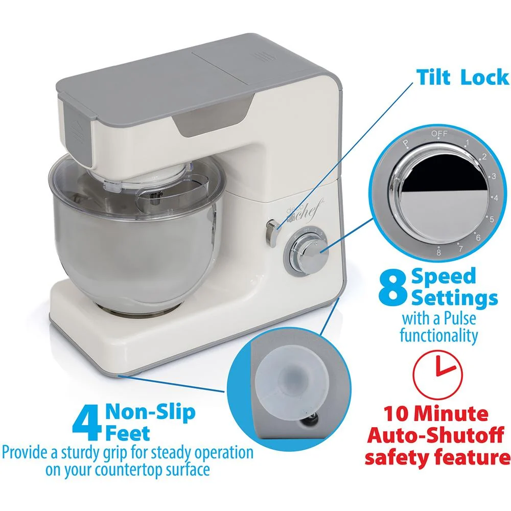 Deco Chef 5.5 QT Kitchen Stand Mixer, 550W 8-Speed Motor Open Box - Image 3