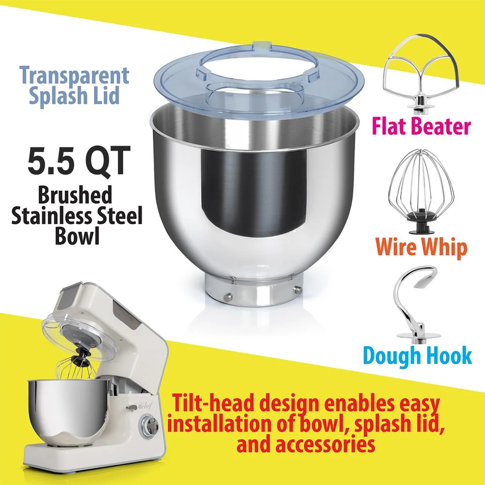 Deco Chef 5.5 QT Kitchen Stand Mixer 550W 8-Speed Motor with Extended Warranty - Image 5