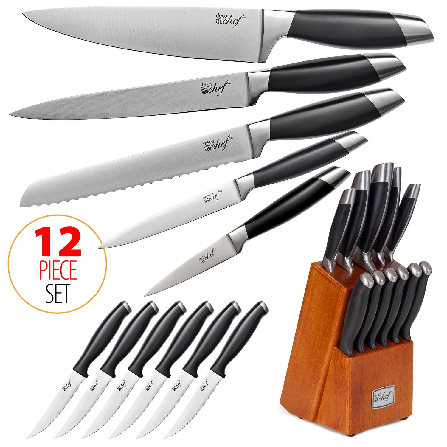 Deco Chef 5.5 QT Kitchen Stand Mixer, 8-Speed Motor + Bonus Deco Chef 12 Piece Knife Set - Image 11