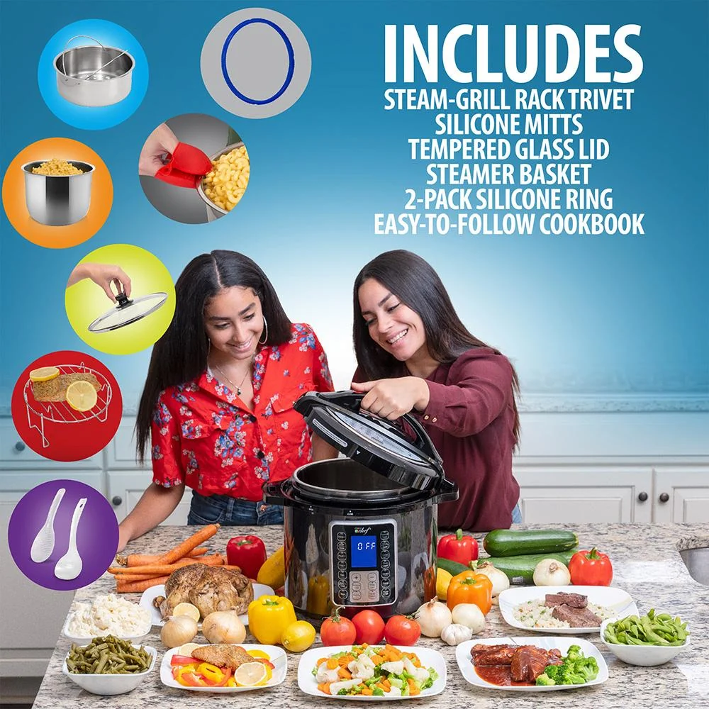 Deco Chef 6 QT 10-in-1 Pressure and Slow Cooker - Multi-Mode Cooking Open Box - Image 5