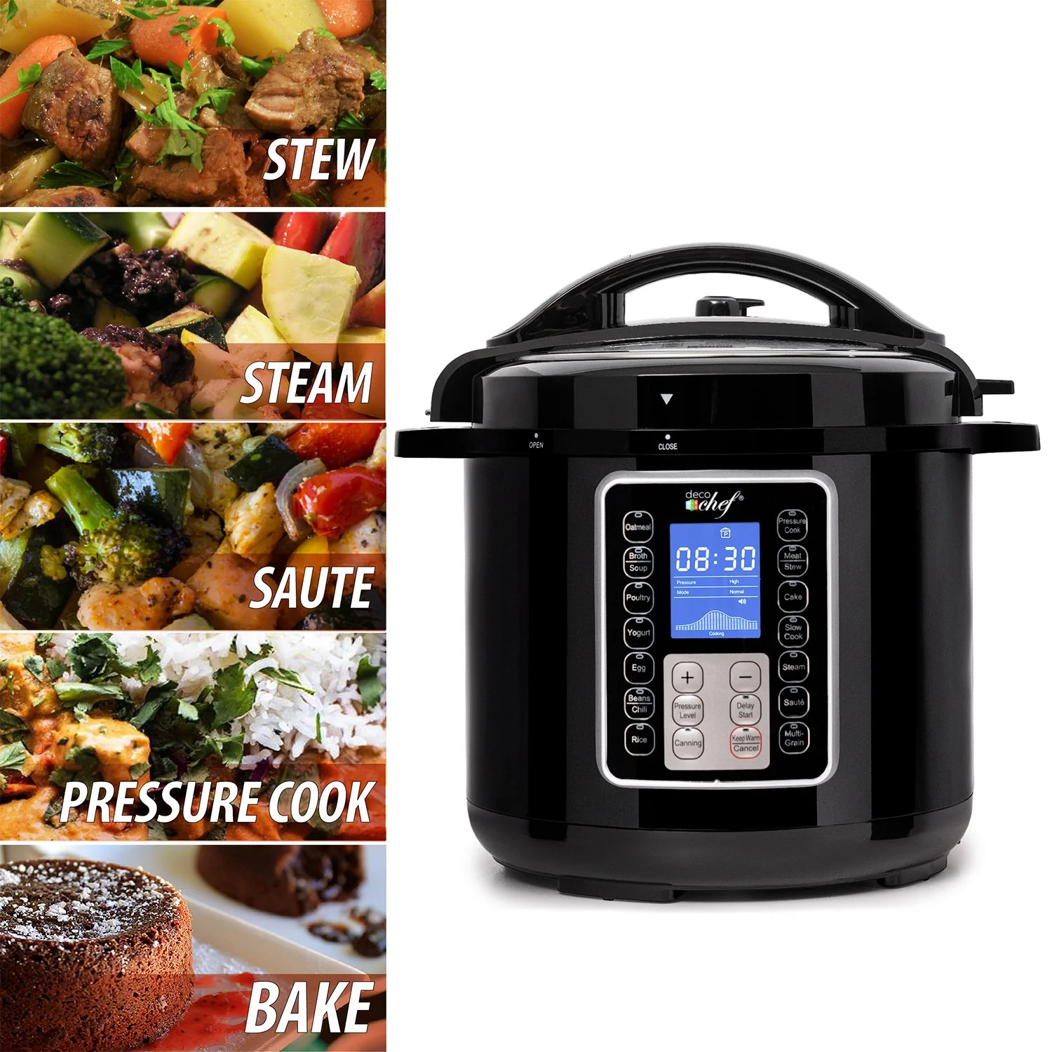 Deco Chef 6 QT 10-in-1 Pressure and Slow Cooker -  Multi-Mode Cooking with Accessories - Image 7