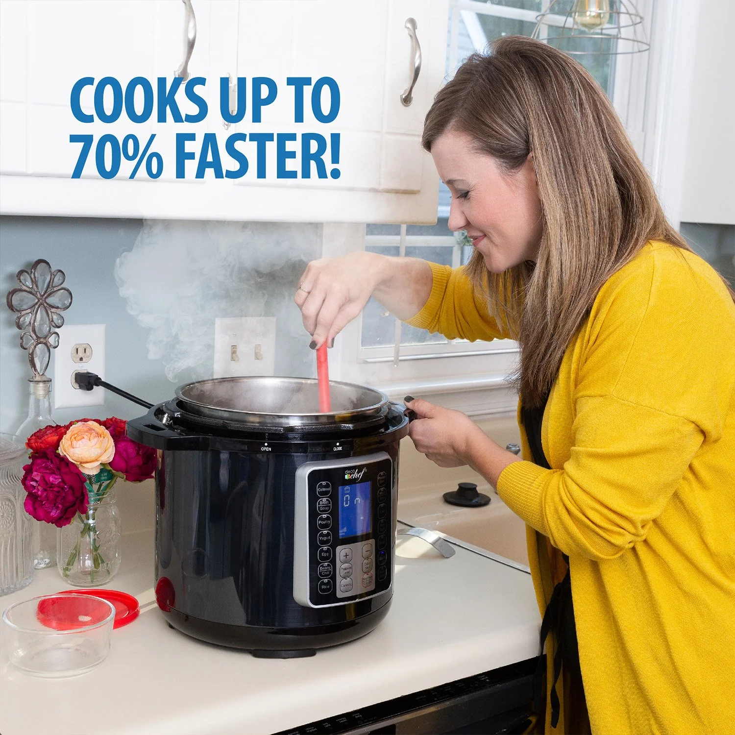 Deco Chef 6 QT 10-in-1 Pressure and Slow Cooker -  Multi-Mode Cooking with Accessories - Image 9