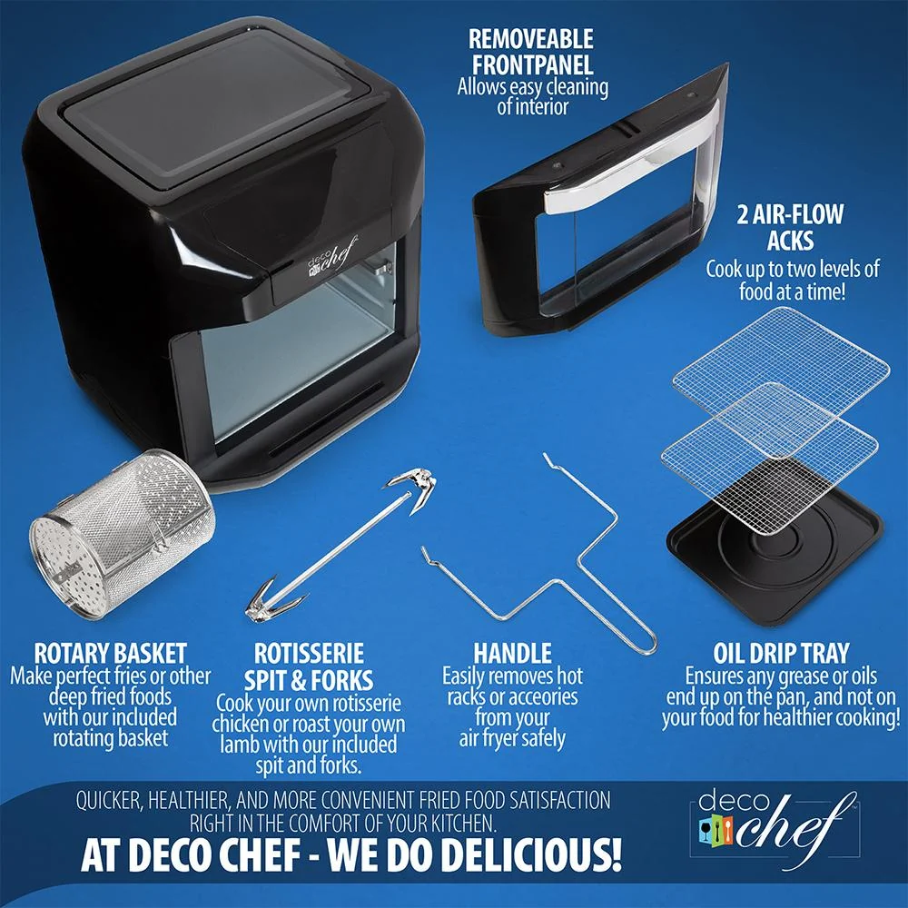 Deco Chef 7-in-1, 10.5QT Air Fryer Convection Oven with Touch Display Open Box - Image 3