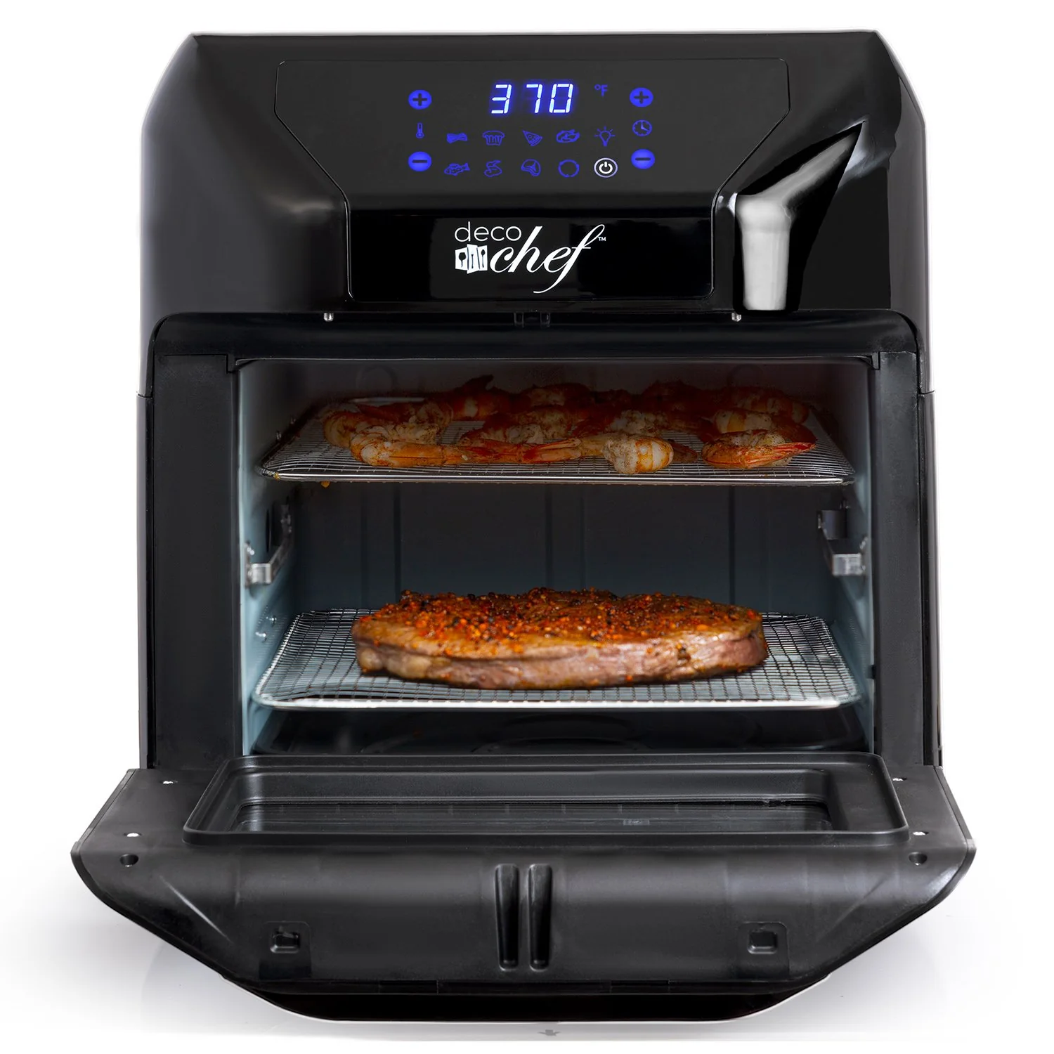 Deco Chef 7-in-1 Digital 10.5QT Air Fryer Convection Oven with Simple Touch Display, Black - Image 4