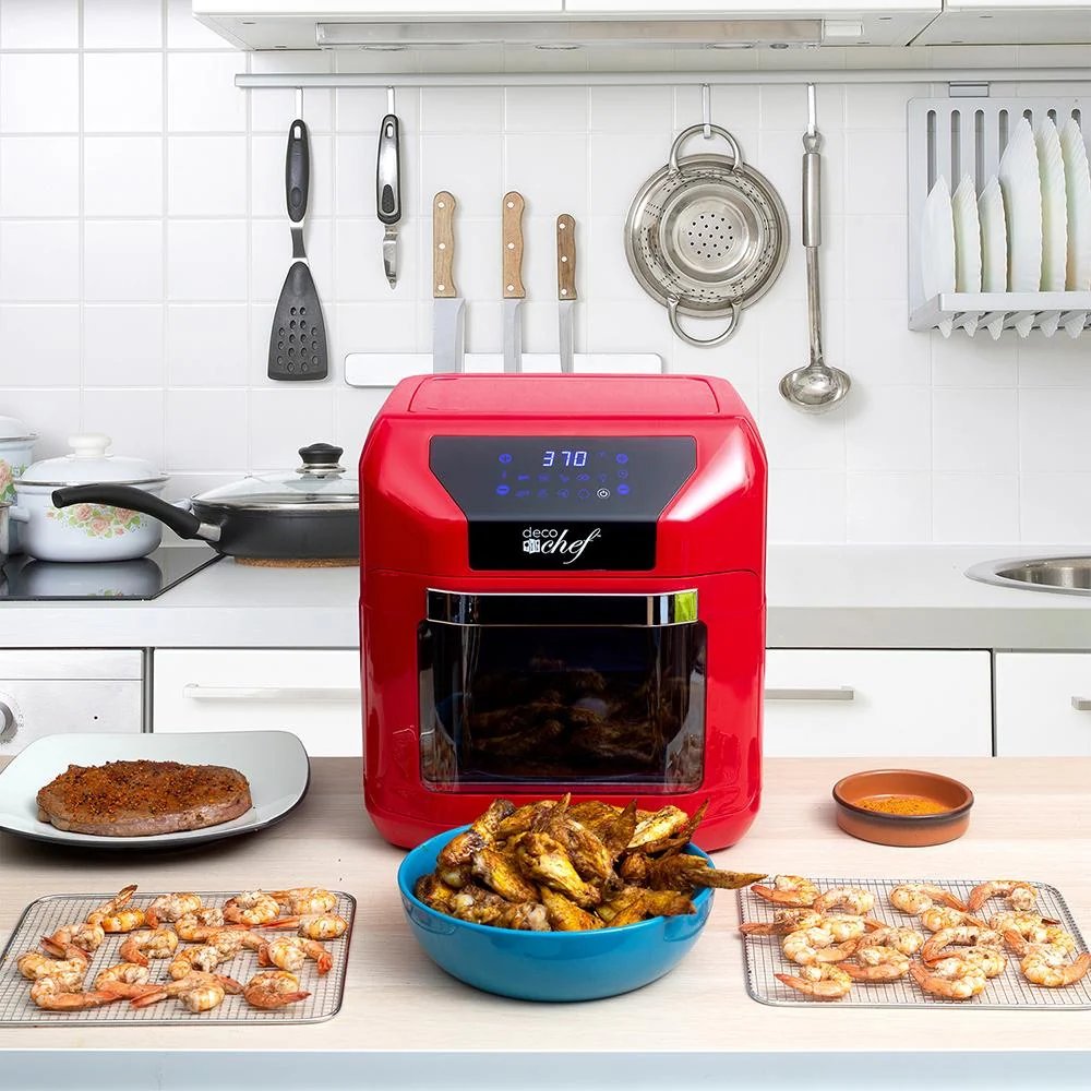 Deco Chef 7-in-1 10.5QT Air Fryer Convection Oven with Display, Red Open Box - Image 4