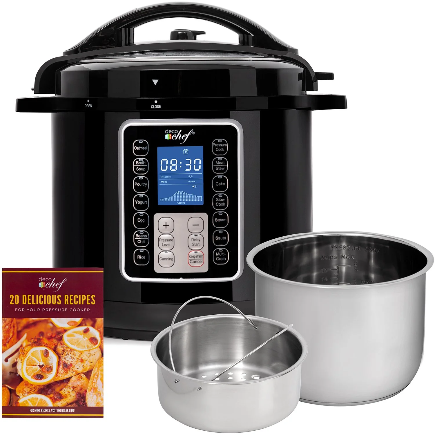 Deco Chef 8 QT 10-in-1 Pressure and Slow Cooker - Multi-Mode Cooking with Accessories - Image 8