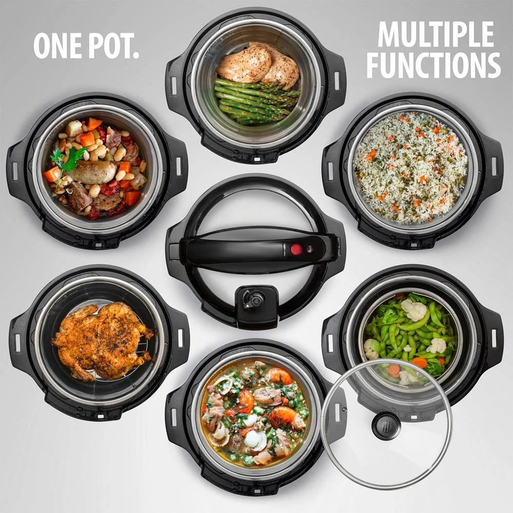 Deco Chef 8QT 10-in-1 Pressure & Slow Cooker, Multi-Modes Steel Open Box - Image 12