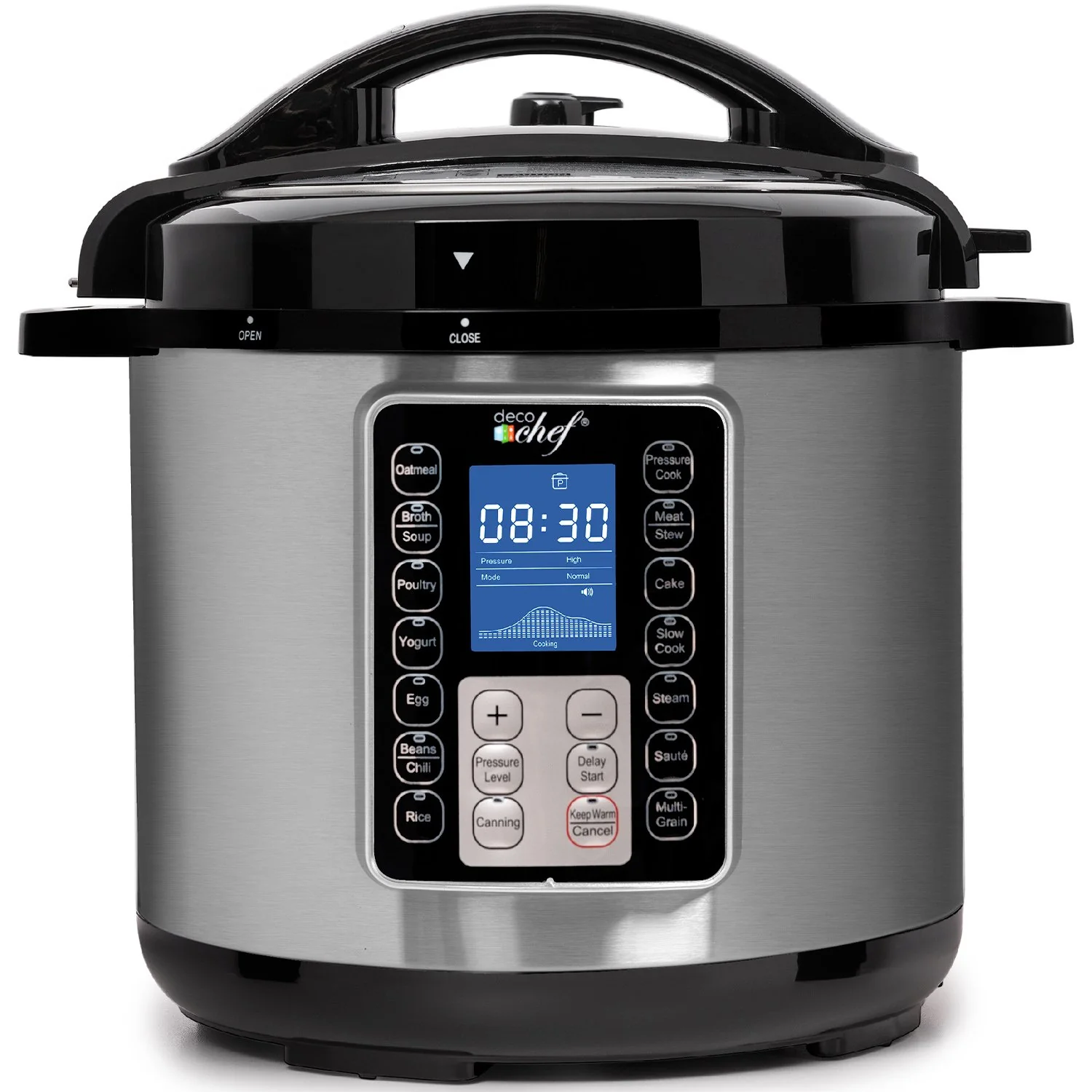Deco Chef 8QT 10-in-1 Pressure & Slow Cooker, Multi-Modes w/ Accessories, Stainless Steel - Image 2