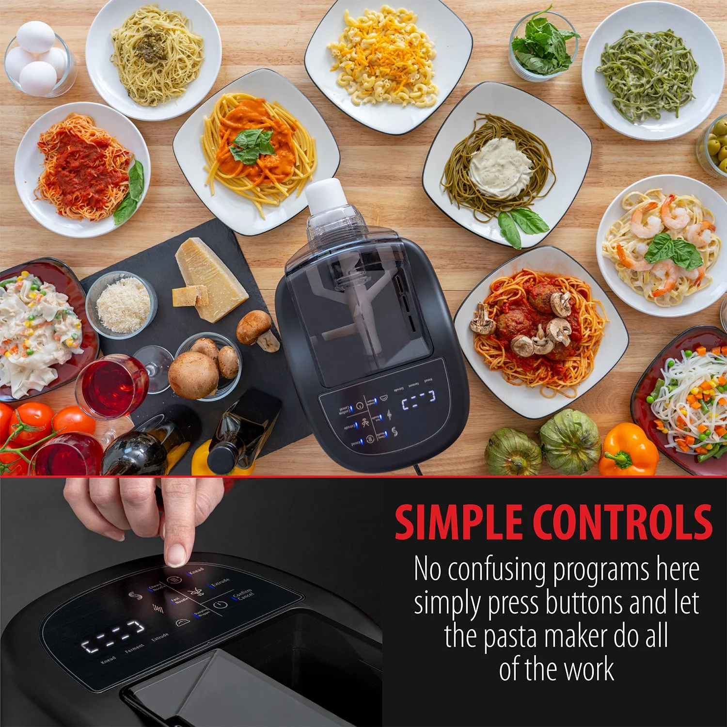 Deco Chef Automatic Pasta Maker, 13 Pasta Types, Ready in 15 Minutes, Dishwasher Safe - Image 4