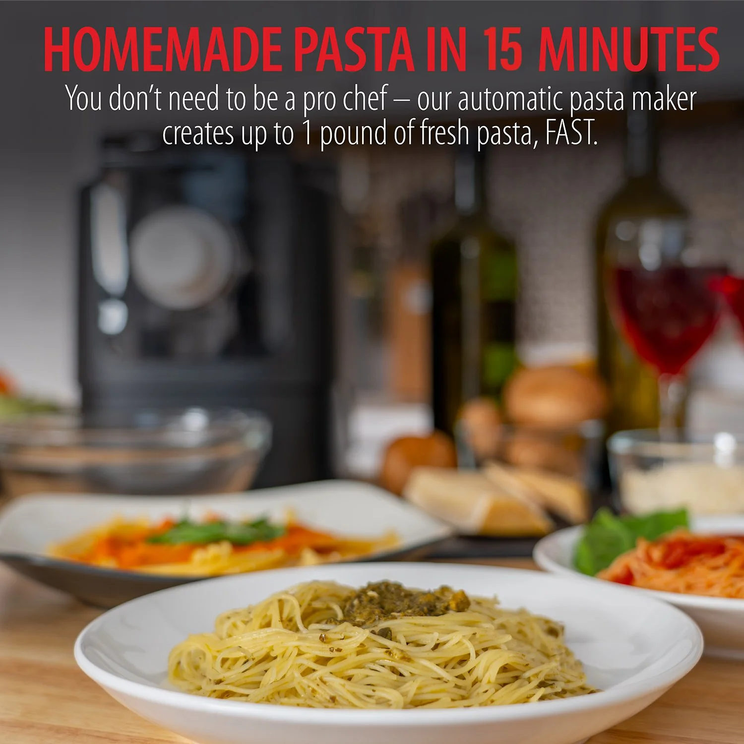 Deco Chef Automatic Pasta Maker, 13 Pasta Types, Ready in 15 Minutes, Dishwasher Safe - Image 9