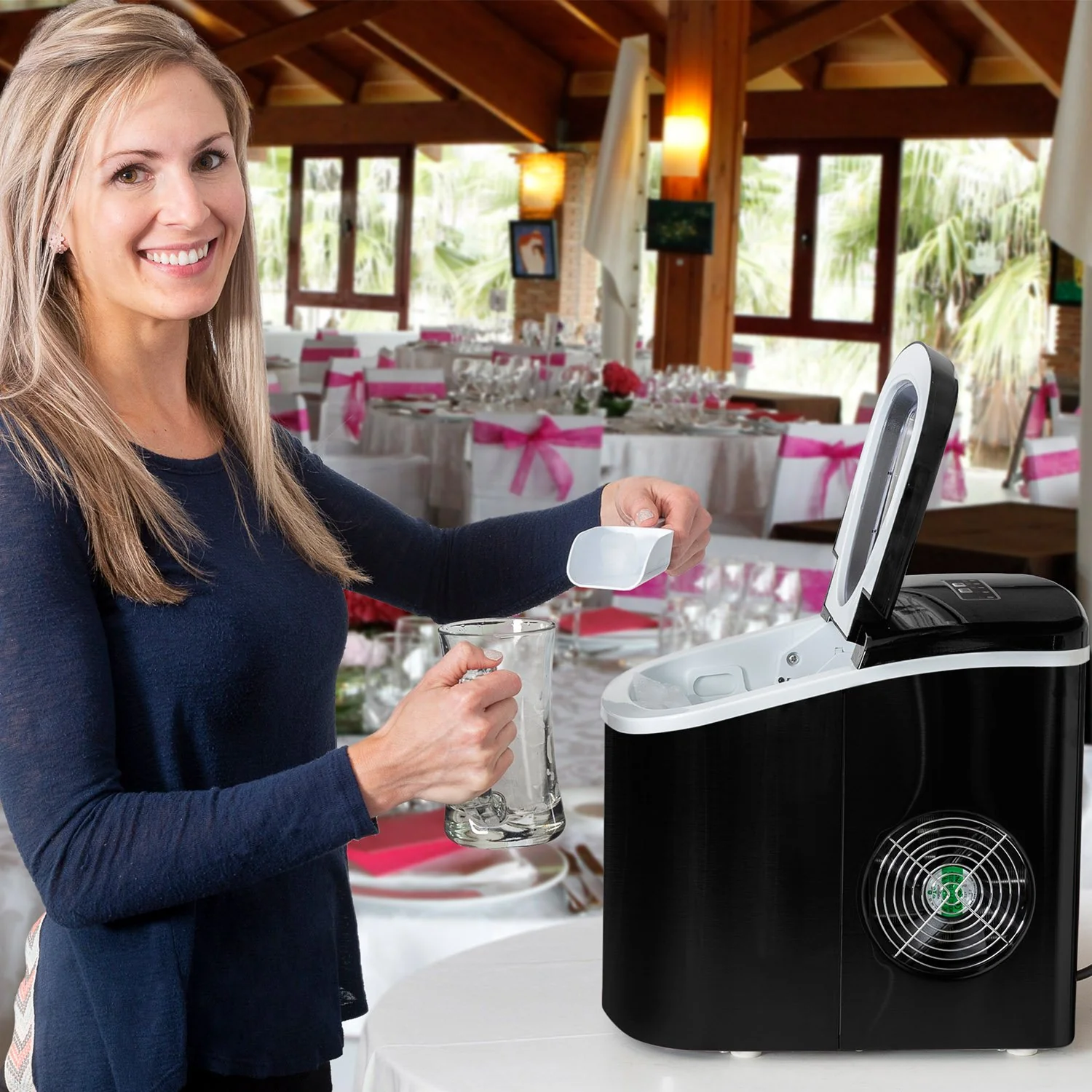 Deco Chef Black Compact Electric Ice Maker | (IMBLK) | Top Load | 26 Lbs Per Day - Image 8