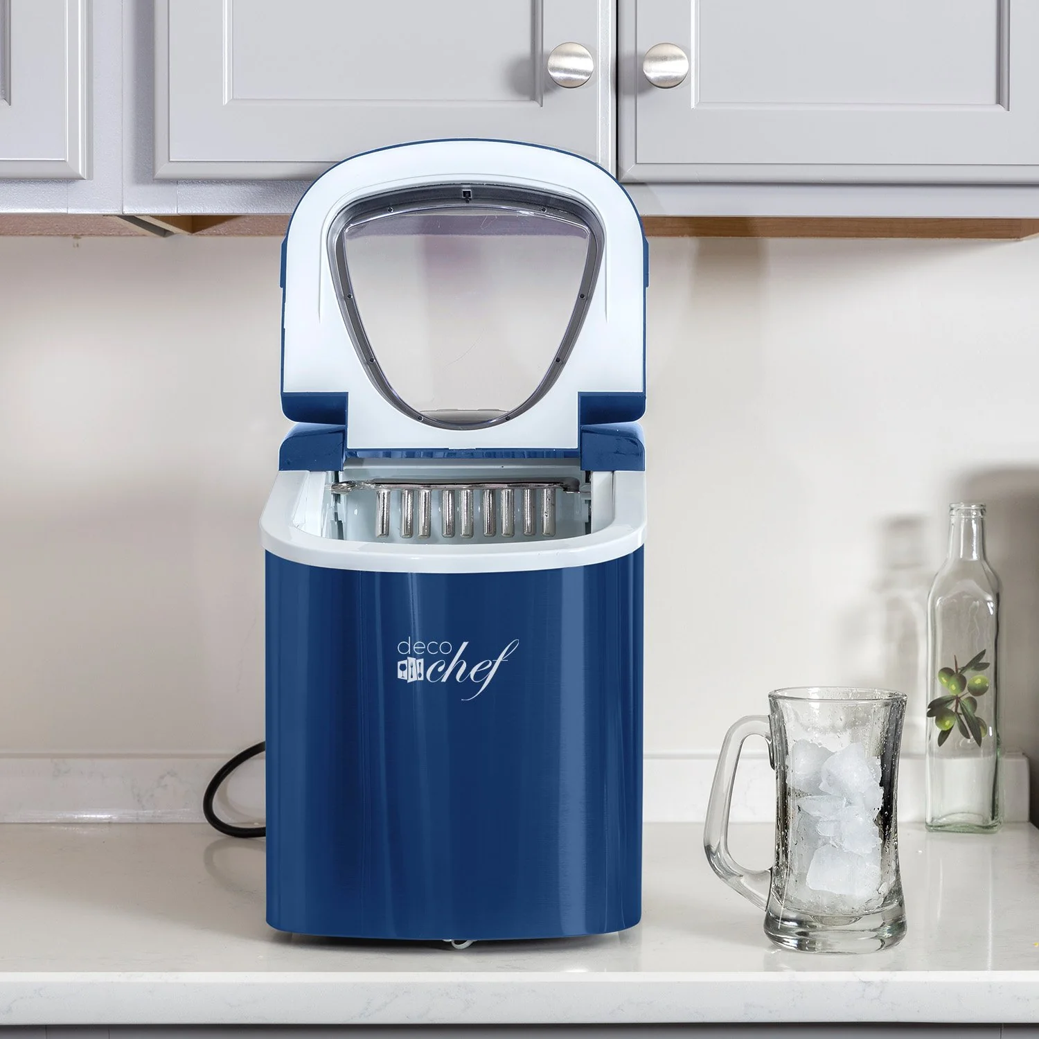 Deco Chef Blue Compact Electric Top Load Ice Maker with The Smoothies Bible Recipe Book - Image 10