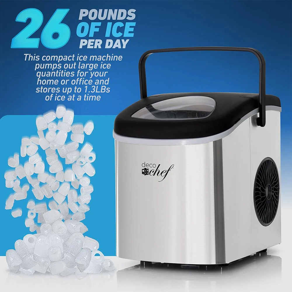 Deco Chef Compact Countertop Ice Maker with 26-lbs Capacity - PIM01STS - Open Box - Image 2