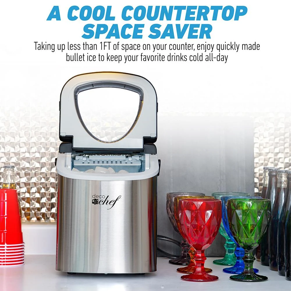 Deco Chef Compact Countertop Ice Maker with 26-lbs Capacity - PIM01STS - Open Box - Image 3
