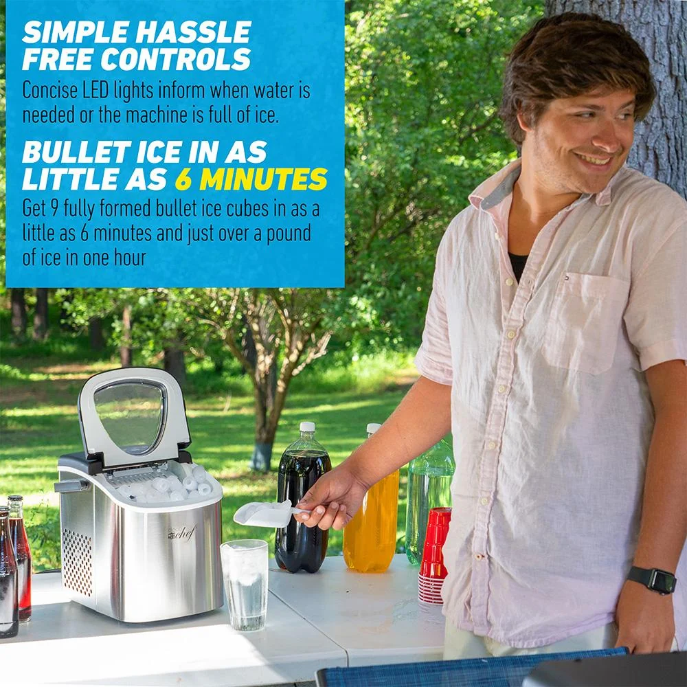 Deco Chef Compact Countertop Ice Maker with 26-lbs Capacity - PIM01STS - Open Box - Image 8