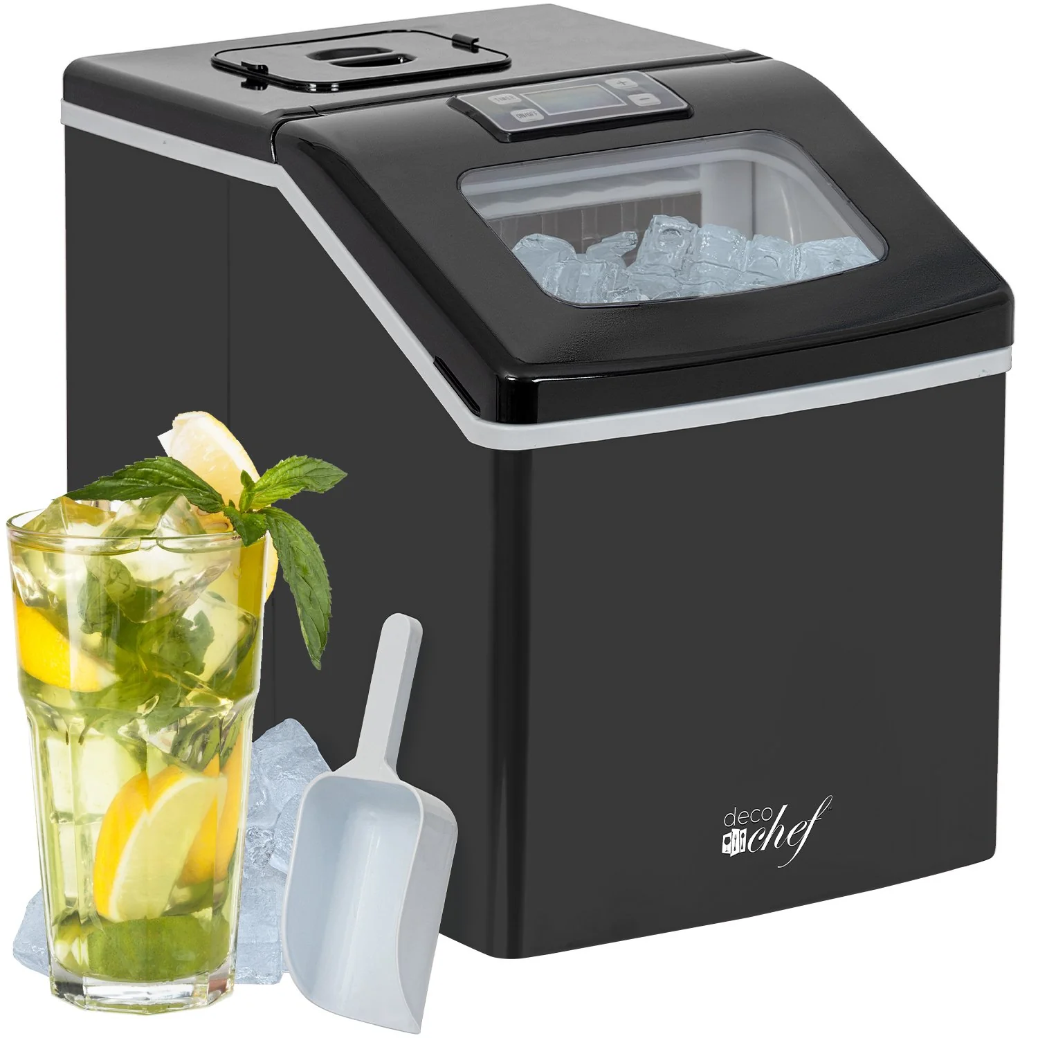 Deco Chef Countertop Portable Ice Maker for Home or Office, 40 lb/Day, Black