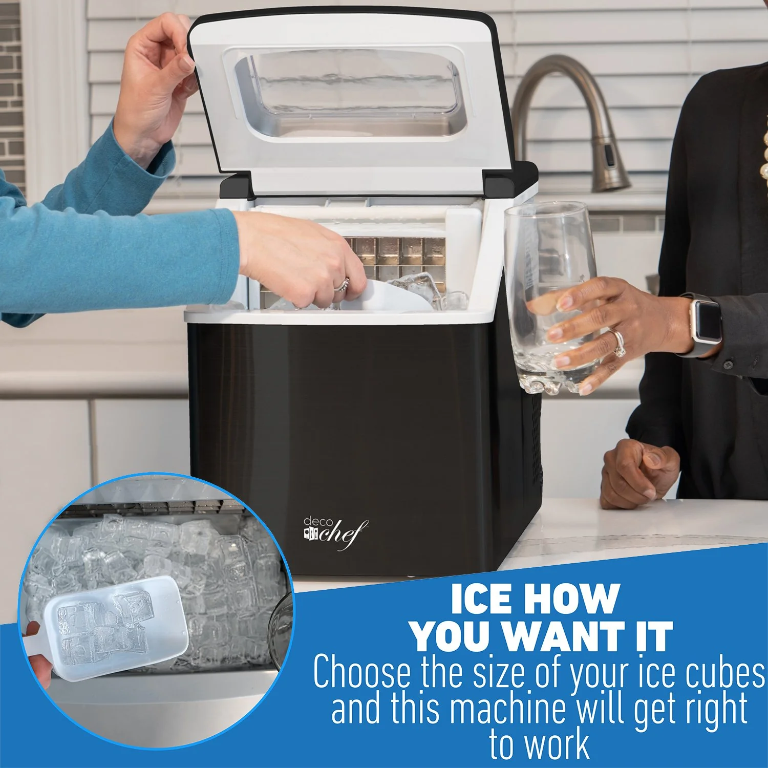Deco Chef Countertop Portable Ice Maker for Home or Office, 40 lb/Day, Black - Image 5