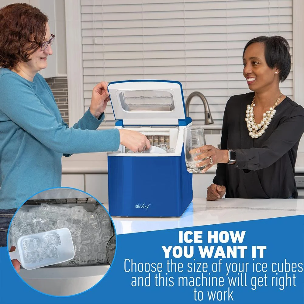 Deco Chef Countertop Portable Ice Maker for Home or Office; 40 lb/Day; Blue - Open Box - Image 6