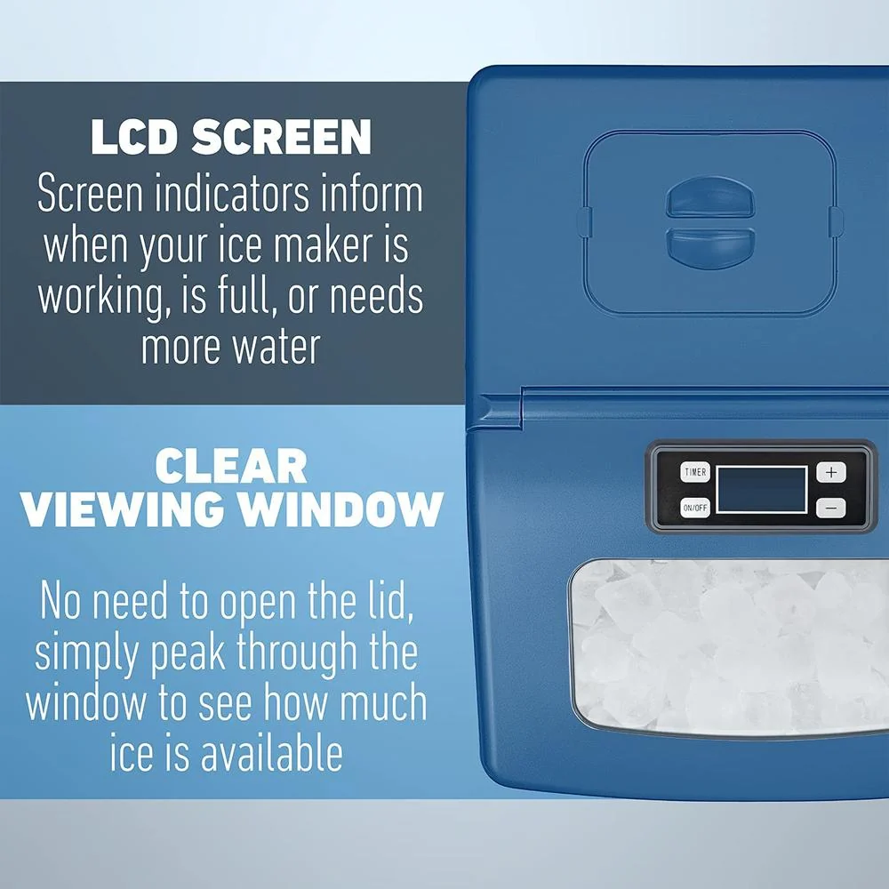 Deco Chef Countertop Portable Ice Maker for Home or Office; 40 lb/Day; Blue - Open Box - Image 7