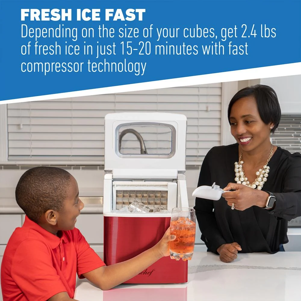 Deco Chef 40 lb/Day Countertop Portable Ice Maker for Home or Office - ICMRED - Open Box - Image 3