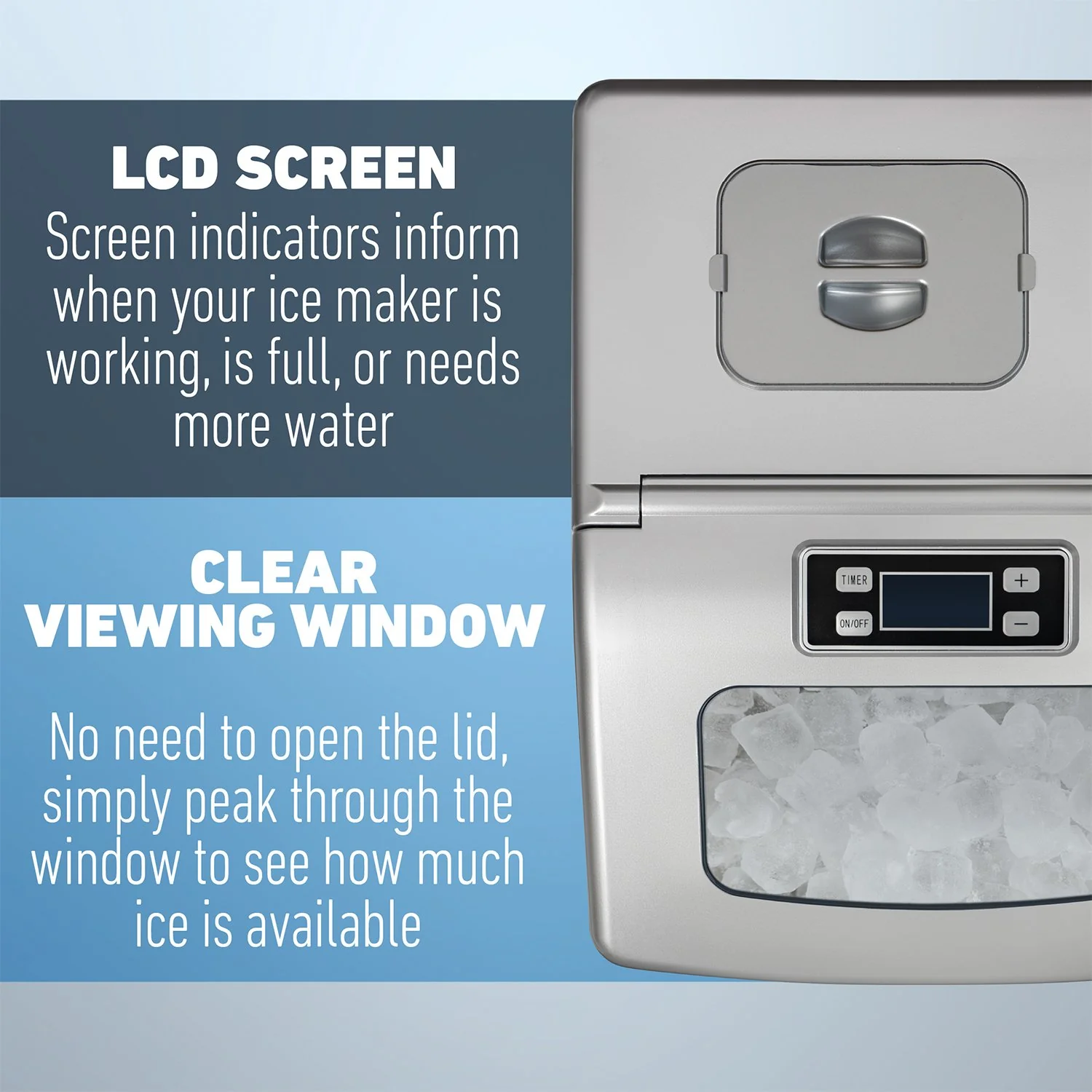 Deco Chef Countertop Portable Ice Maker for Home or Office, 40 lb/Day, Stainless Steel - Image 3