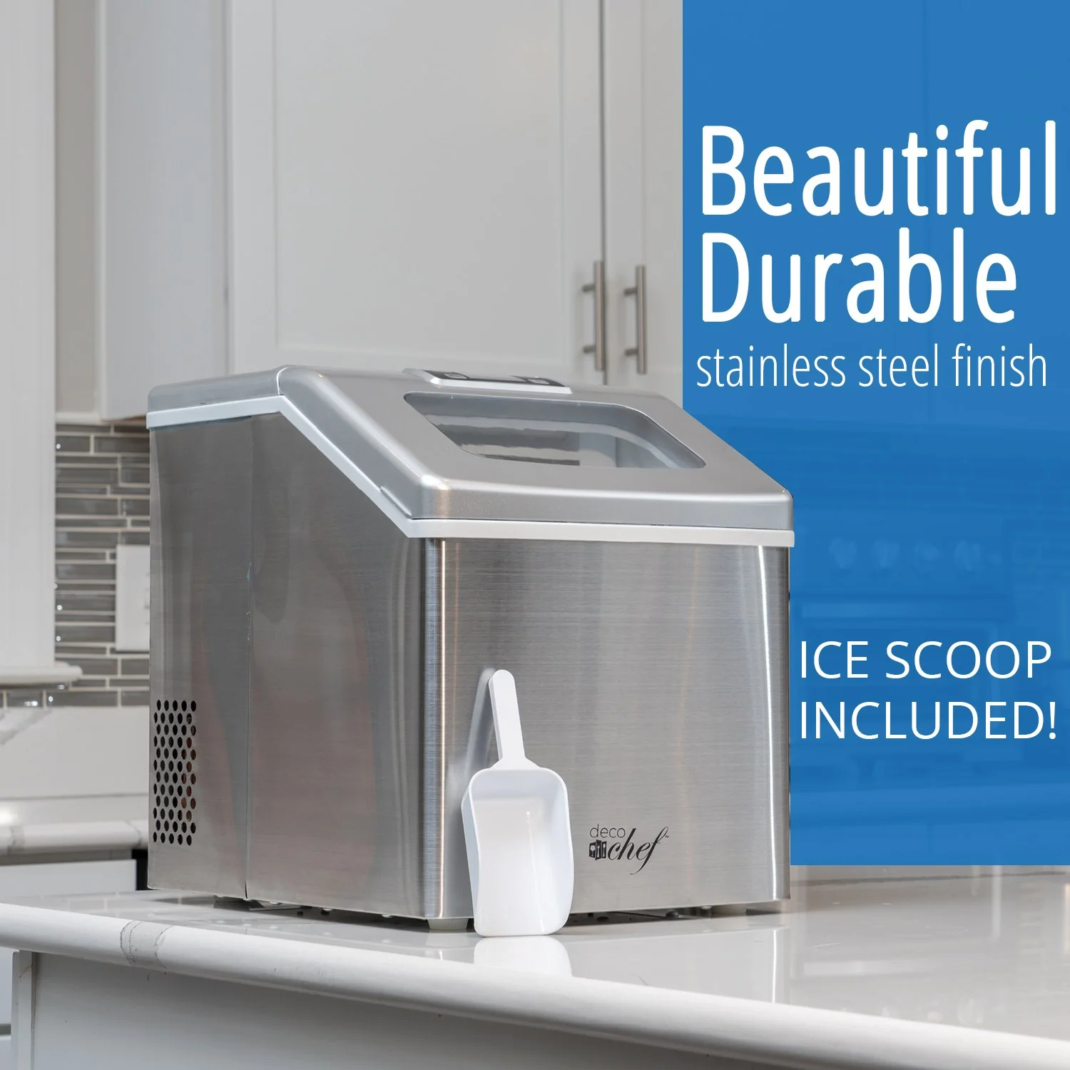 Deco Chef Countertop Portable Ice Maker for Home or Office, 40 lb/Day, Stainless Steel - Image 7