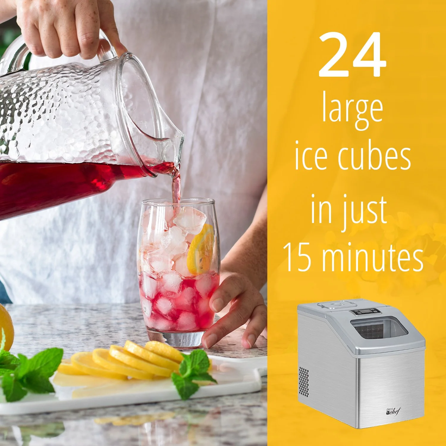 Deco Chef Countertop Portable Ice Maker for Home or Office, 40 lb/Day, Stainless Steel - Image 9