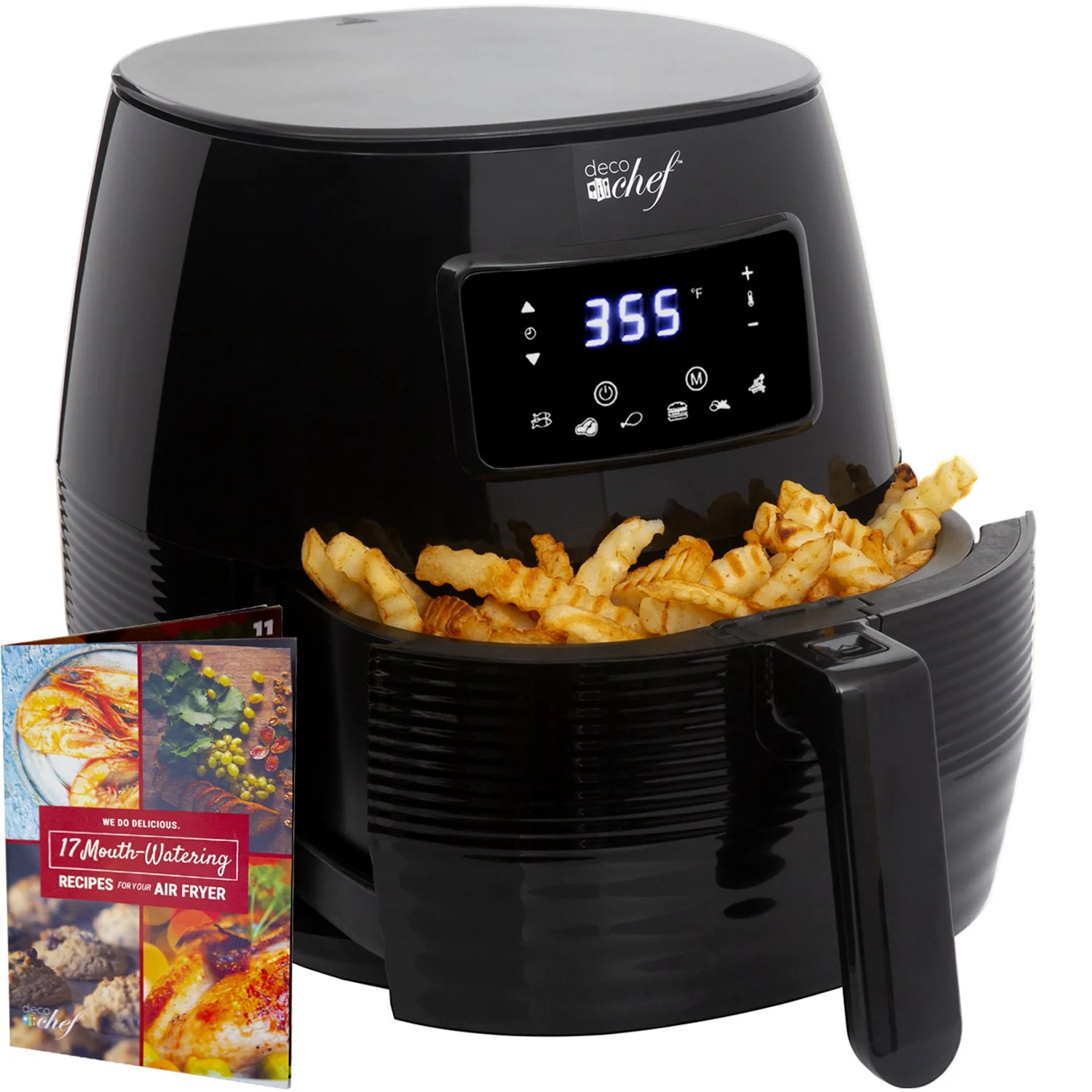 Deco Chef Digital 5.8QT Electric Air Fryer For Healthy Frying - Black - Refurbished - Image 16