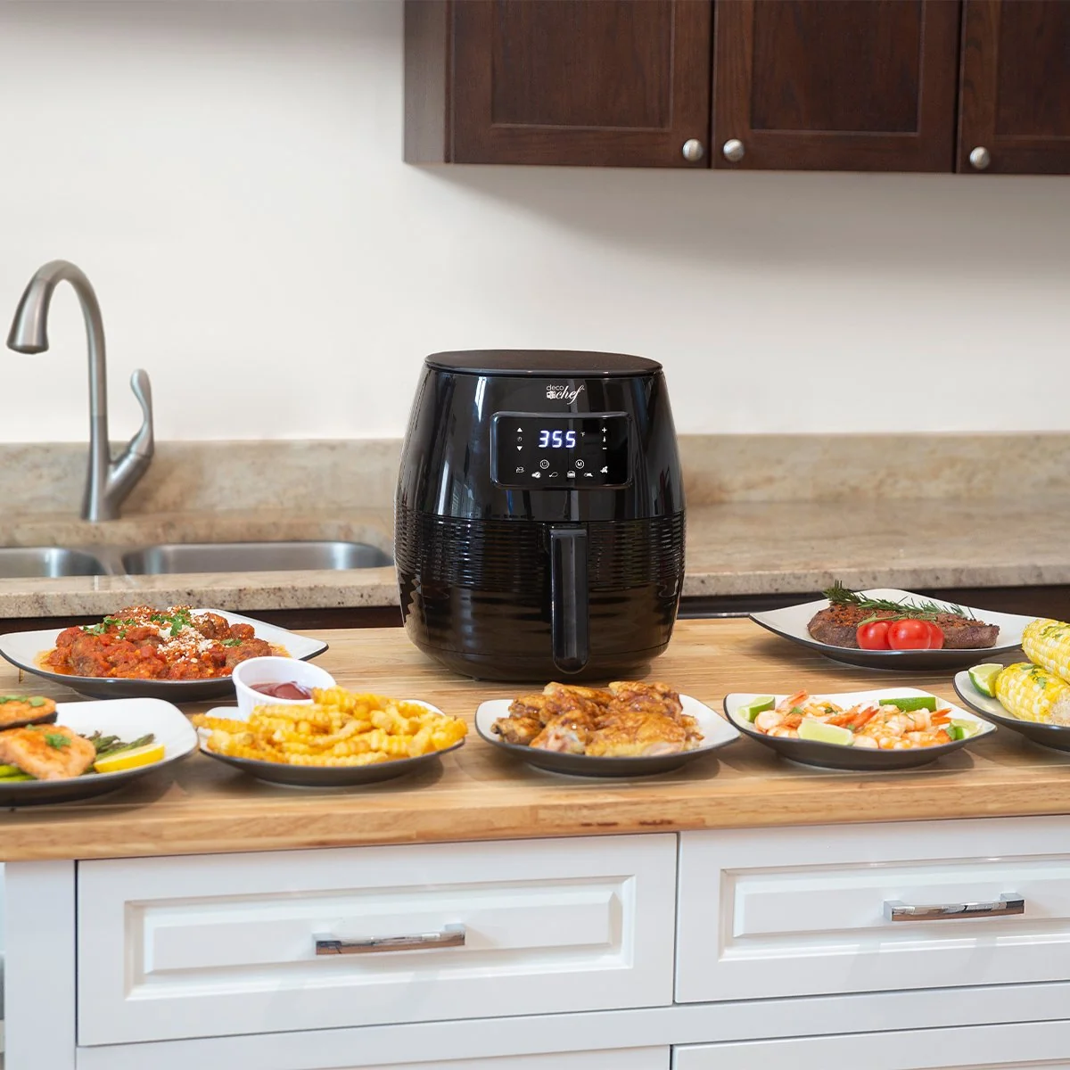 Deco Chef Digital 5.8QT Electric Air Fryer - Healthier & Faster Cooking - Black - Image 5