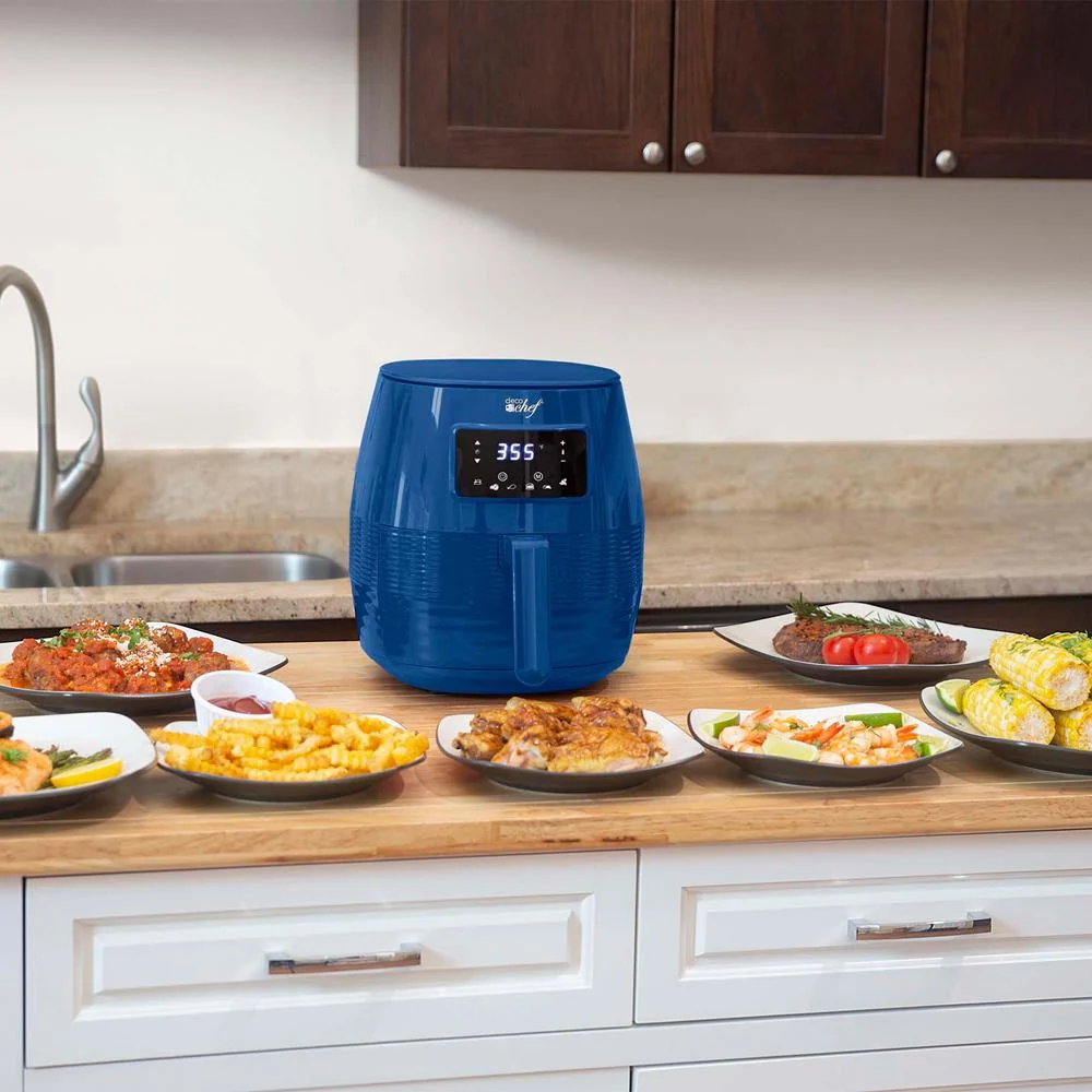 Deco Chef Digital 5.8QT Electric Air Fryer - Healthier & Faster Cooking - Blue - Open Box - Image 9