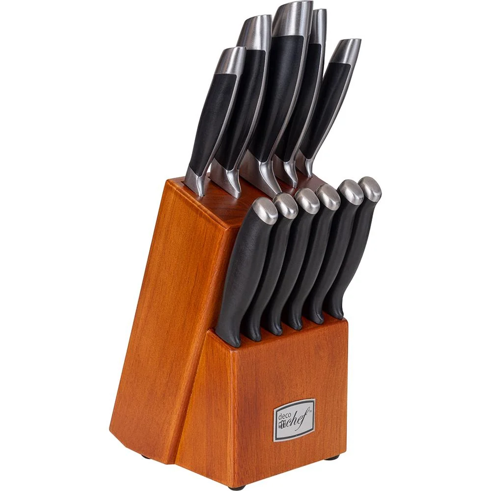 Deco Chef Gourmet 12 Piece Stainless Steel Knife Set with Storage Block Open Box - Image 8