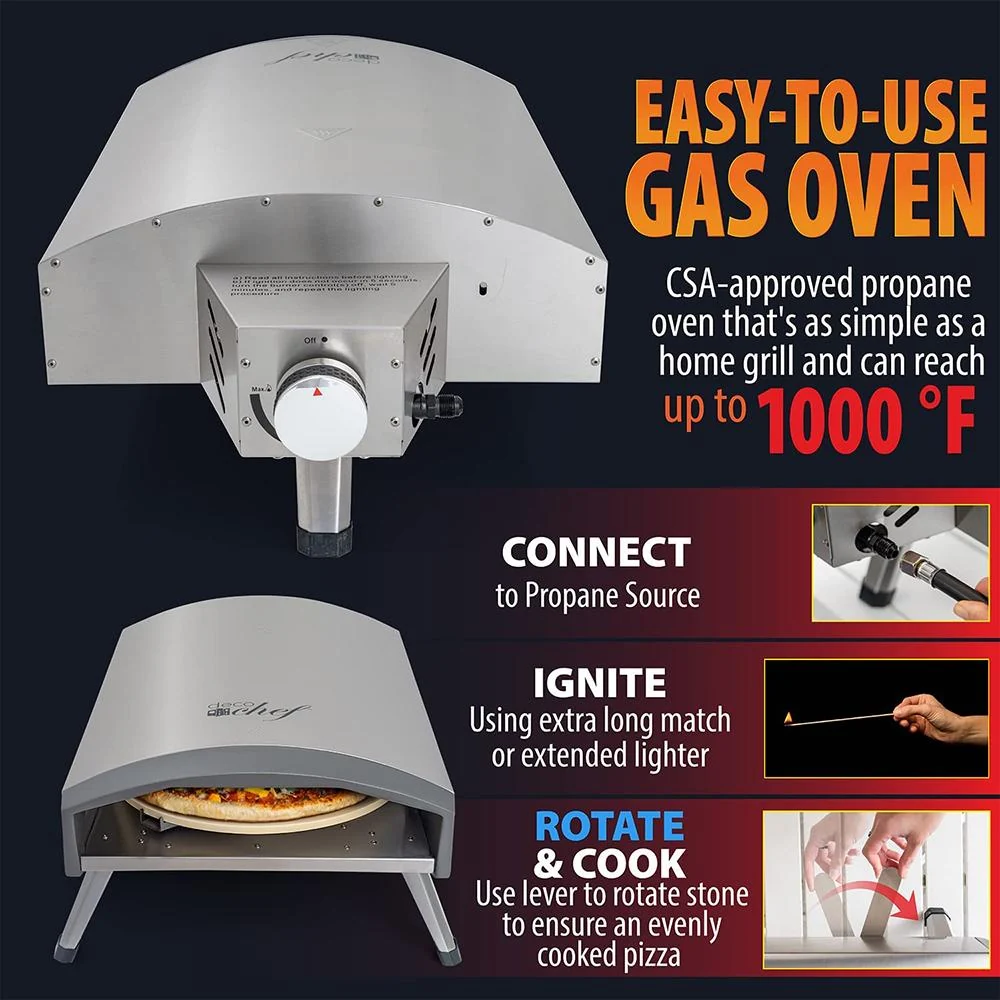 Deco Chef Portable Outdoor Gas Pizza Oven in Stainless - PRPO30STS - Open Box - Image 3
