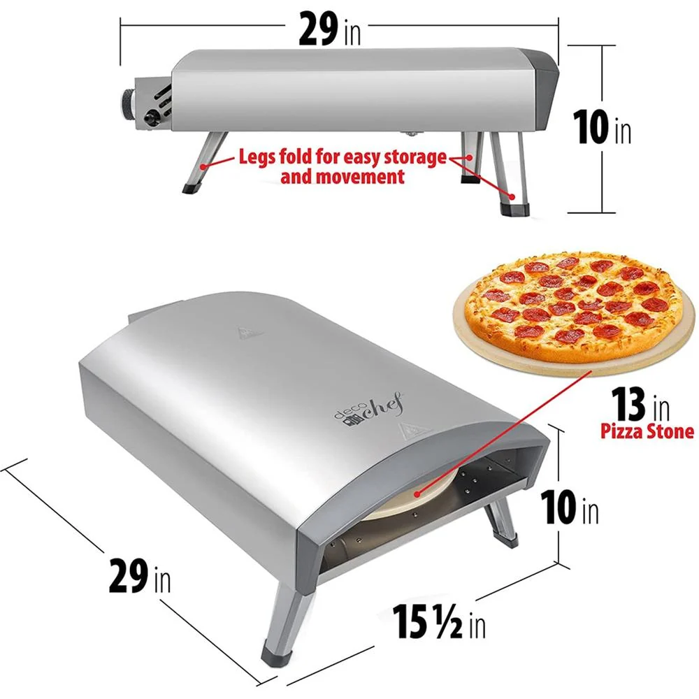 Deco Chef Outdoor Gas Pizza Oven Portable Stainless Open Box + 1 Year Warranty - Image 9
