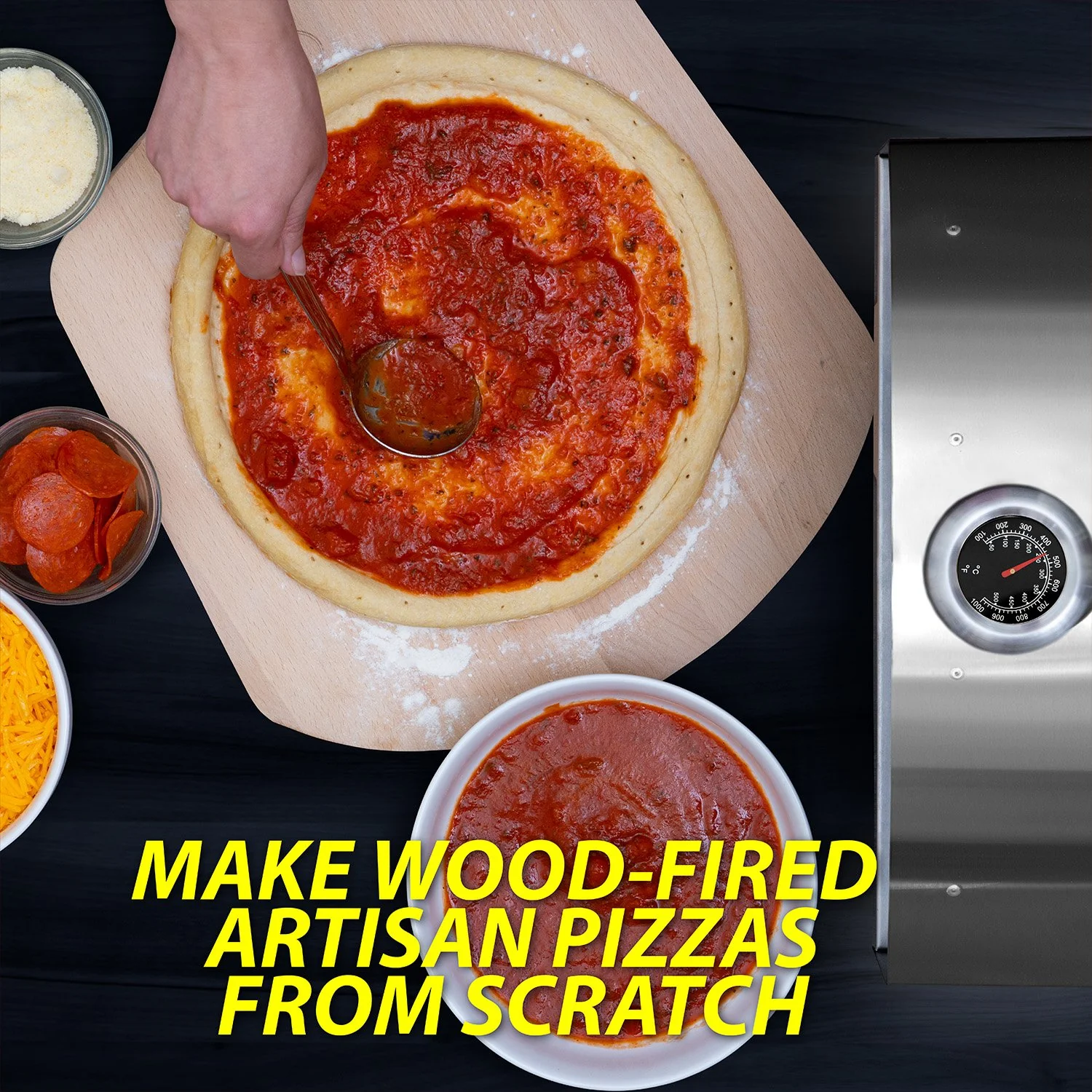Deco Chef Portable Outdoor Pizza Oven with 2-in-1 Pellet Pizza & Grill Oven Functionality - Image 7
