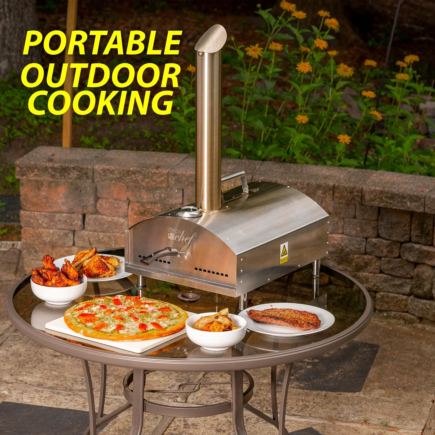 Deco Chef Portable Outdoor Pizza Oven with 2-in-1 Pellet Pizza & Grill Oven Functionality - Image 8